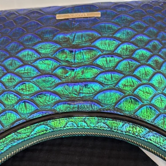 NWT RARE Brahmin Esme Emerald Lulia Iridescent Blue and Green Shoulder Bag - Picture 6 of 6